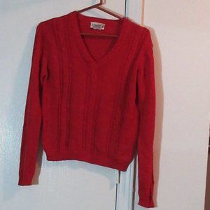 Red Cable Knit Sweater Medium JUST-MORT